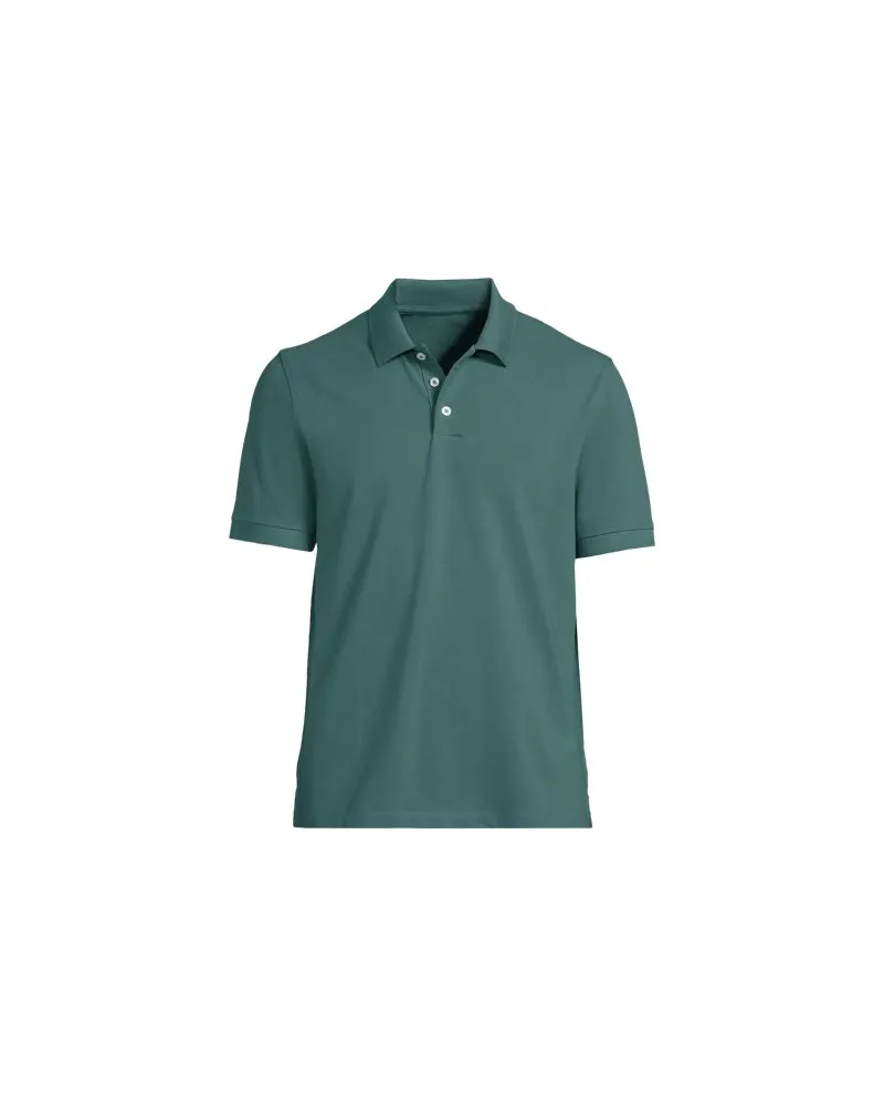 Lands' End Performance Piqué-Poloshirt, Herren, Größe:60 regular, Grün, Baumwoll-Mischung, by Grün