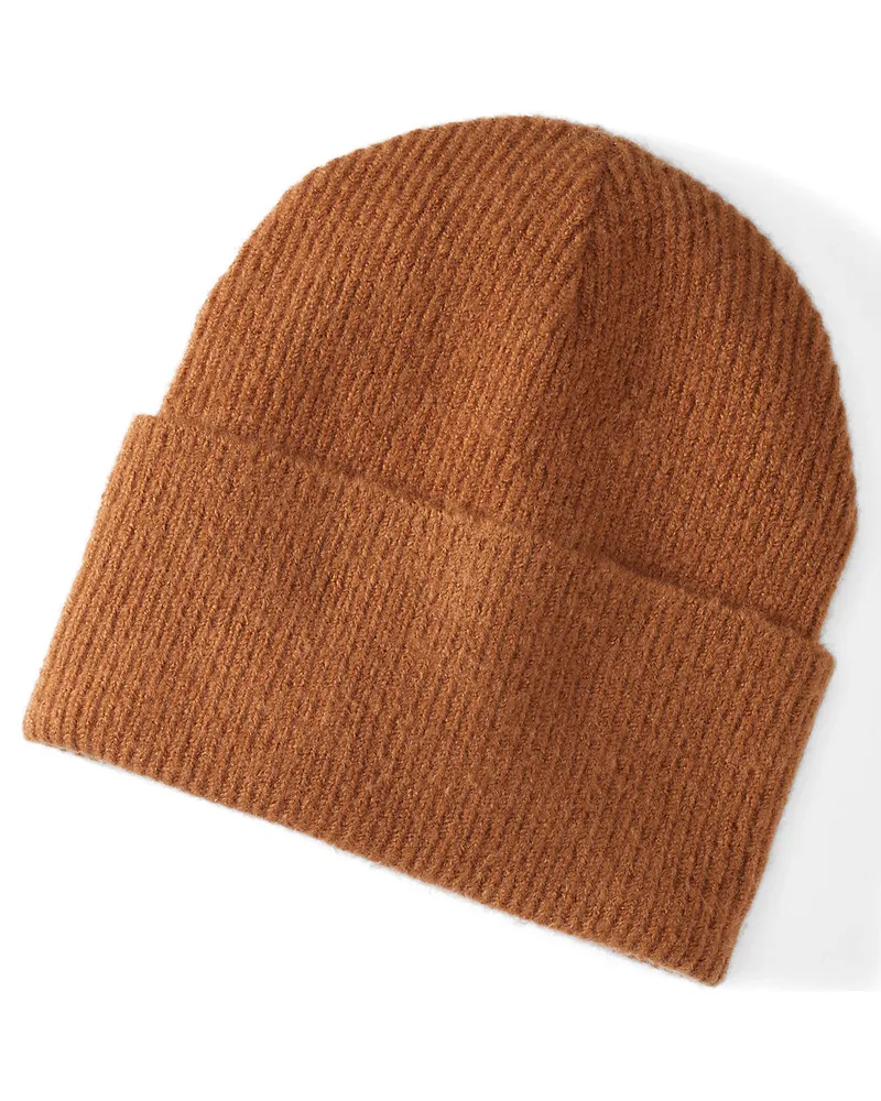 Lands' End CashTouch Mütze, Herren, Größe regular, Orange, Elasthan/Polyacryl/Nylon-Mischung, by Orange