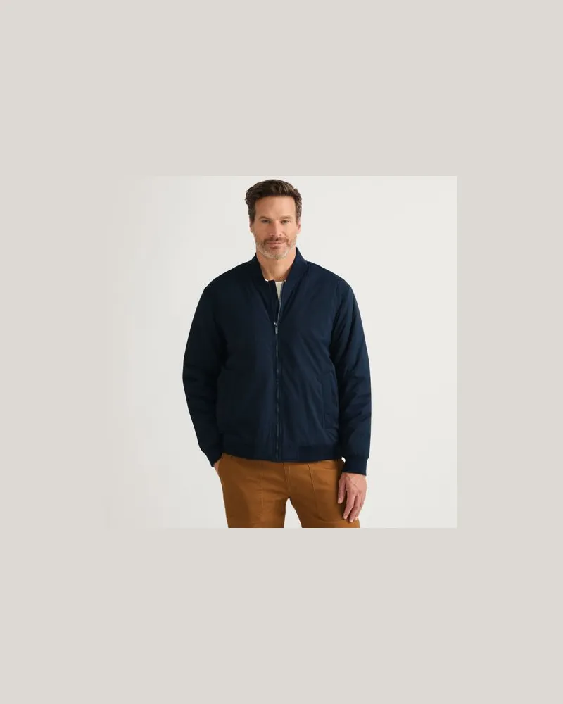 Lands' End Leichte WANDERLITE Bomberjacke, Herren, Größe:60 regular, Blau, Elasthan/Nylon-Mischung, by Blau