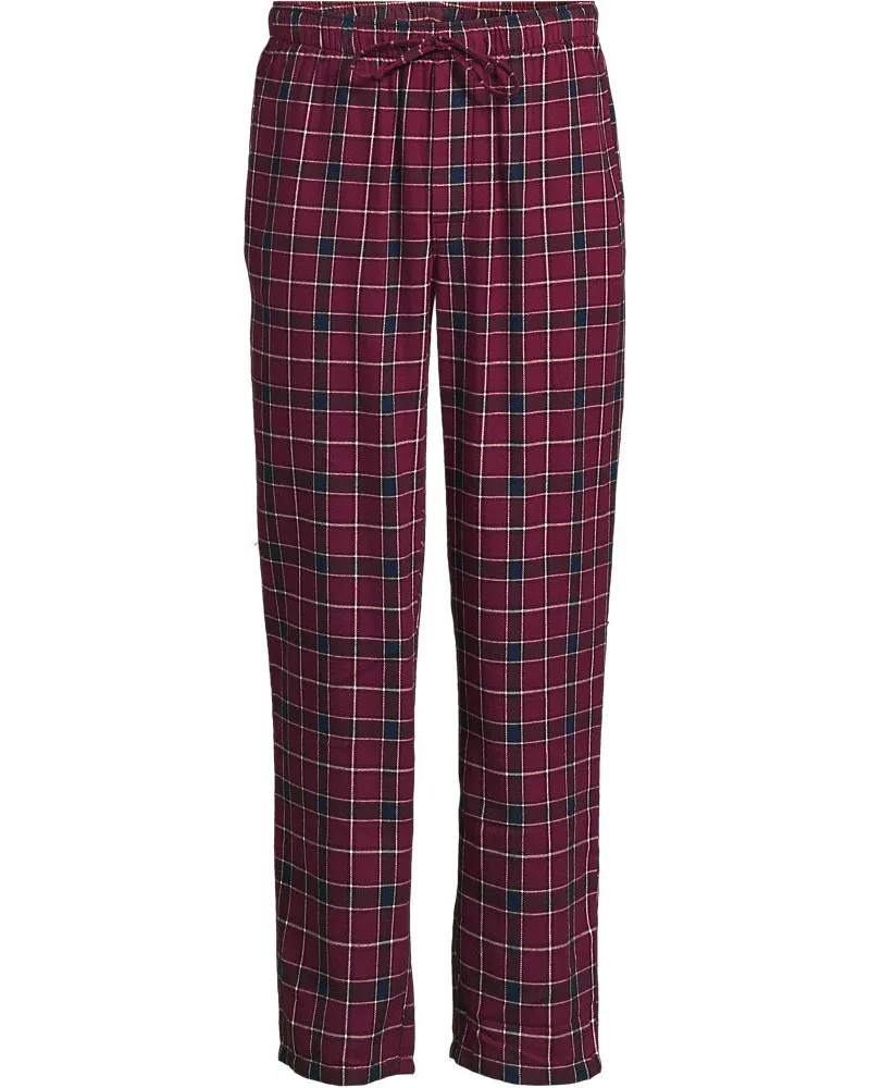 Lands' End Flanell-Pyjamahose, Herren, Größe regular, Rot, Baumwolle, by Rot