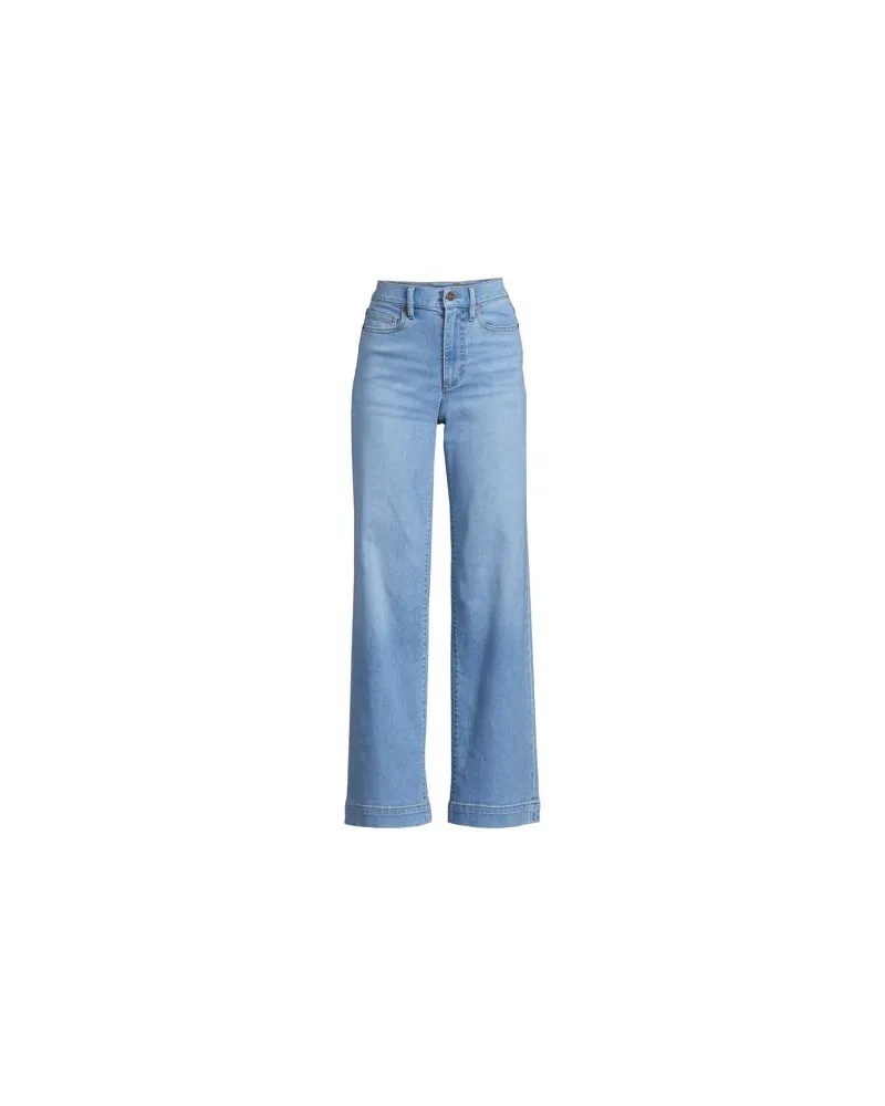 Lands' End Recover Jeans High Waist mit weitem Bein, Damen, Größe regular, Blau, by Blau