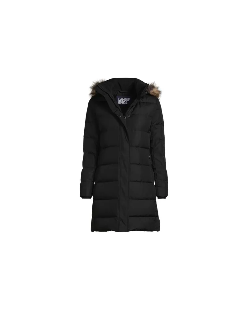 Lands' End Daunenmantel mit Kapuze, Damen, Größe:32-34 petite, Schwarz, Polyester, by Schwarz