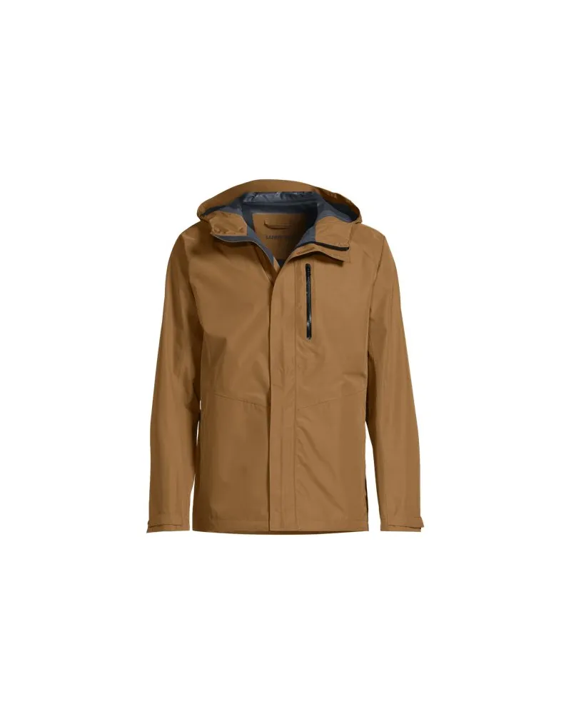 Lands' End Verstaubare wasserdichte Regenjacke, Herren, Größe:56-58 regular, Beige, Polyester, by Beige
