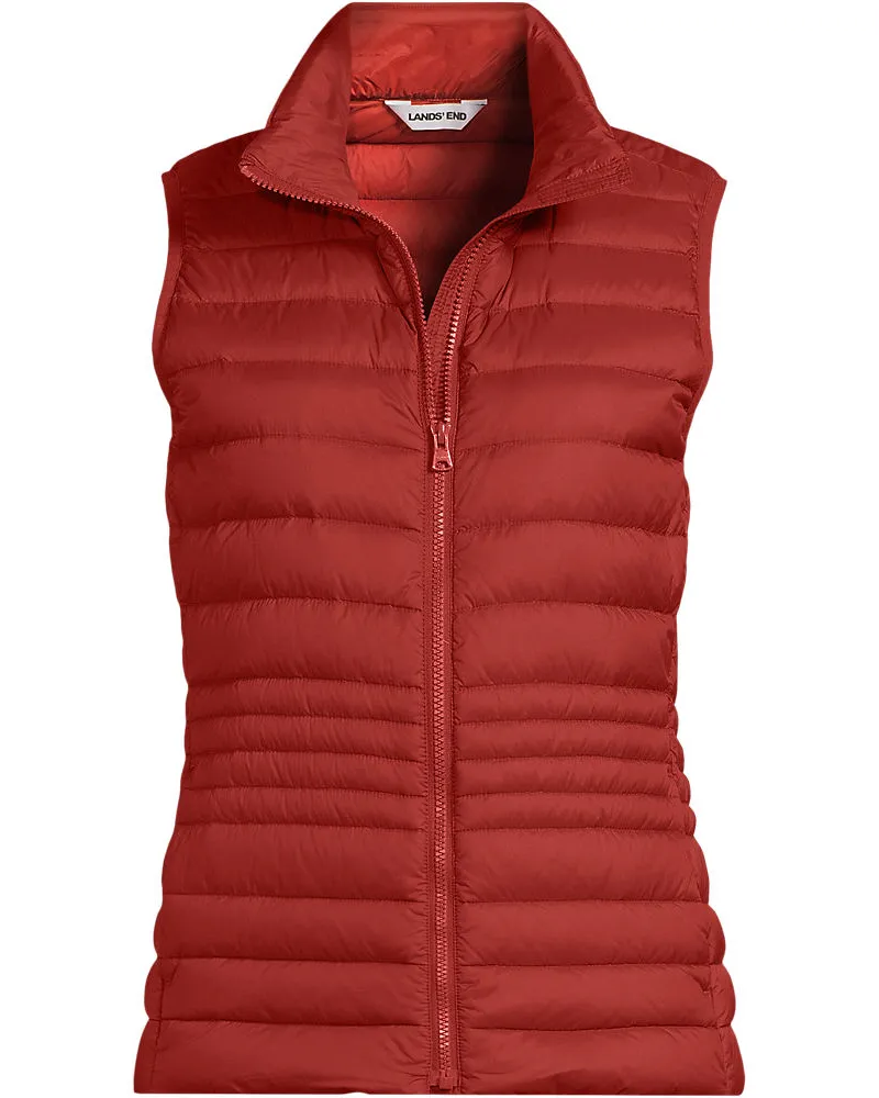 Lands' End Daunenweste WANDERWEIGHT Verstaubar Ultraleicht, Damen, Größe regular, Orange, Nylon, by Orange