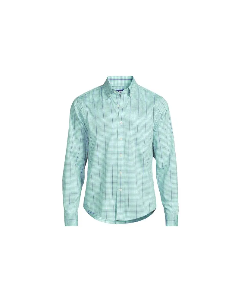 Lands' End Ultimativ-Hemd, Classic Fit, Herren, Größe:60 regular, Grün, Elasthan/Baumwoll-Mischung/Polyester-Mischung, by Grün