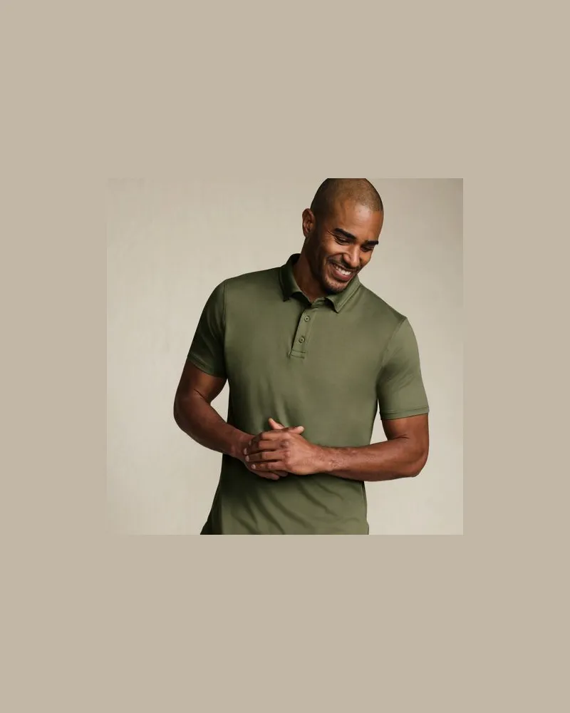 Lands' End Performance-Poloshirt, Herren, Größe:48-50 regular, Grün, Elasthan/Polyester-Mischung, by Grün