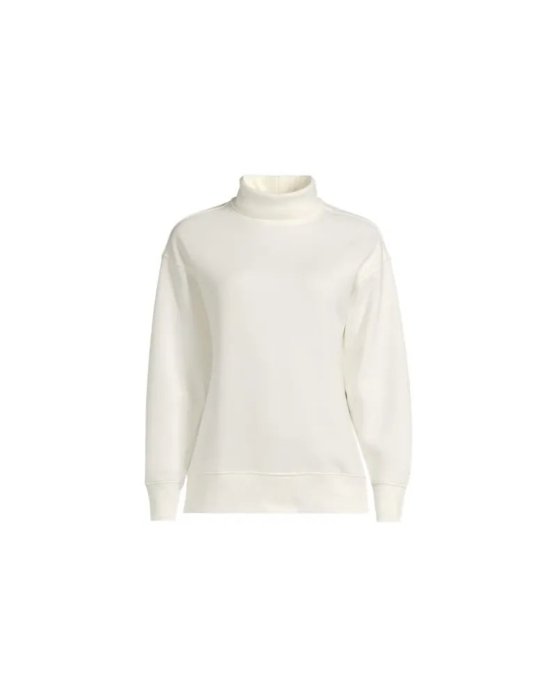 Lands' End Serious Sweats Rollkragenpullover, Damen, Größe:40-42 regular, Weiß, Baumwoll-Mischung/Polyester-Mischung, by Weiß
