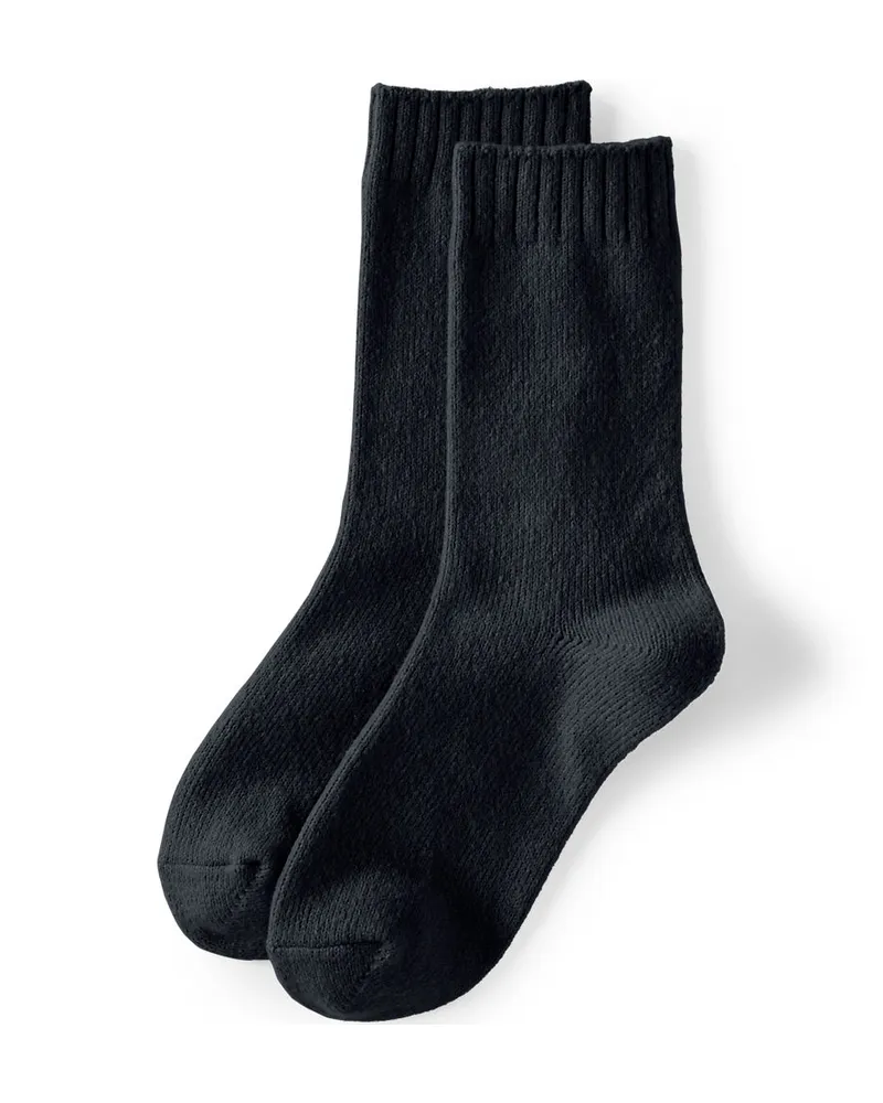 Lands' End CashTouch Socken, Damen, Größe:null regular, Schwarz, by Schwarz