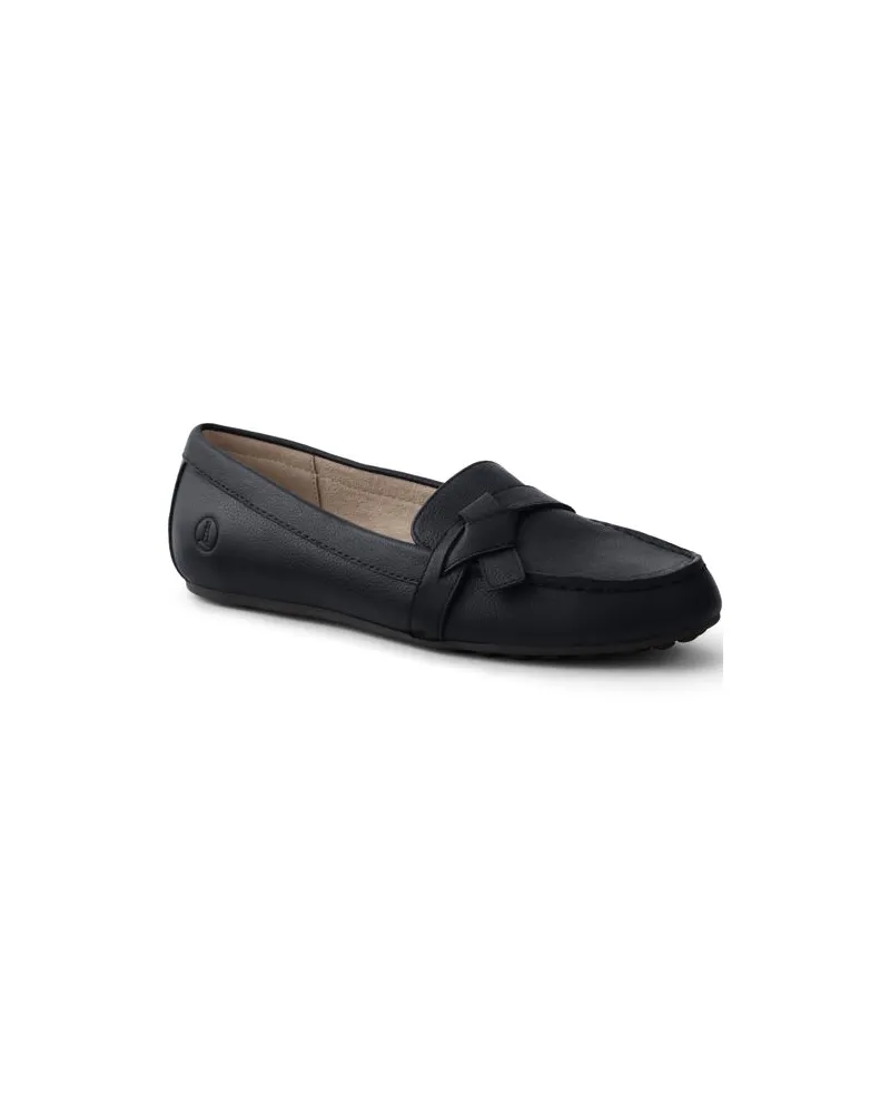 Lands' End Komfort-Pennyloafer, Damen, Größe regular, Schwarz, Leder/Rauleder, by Schwarz