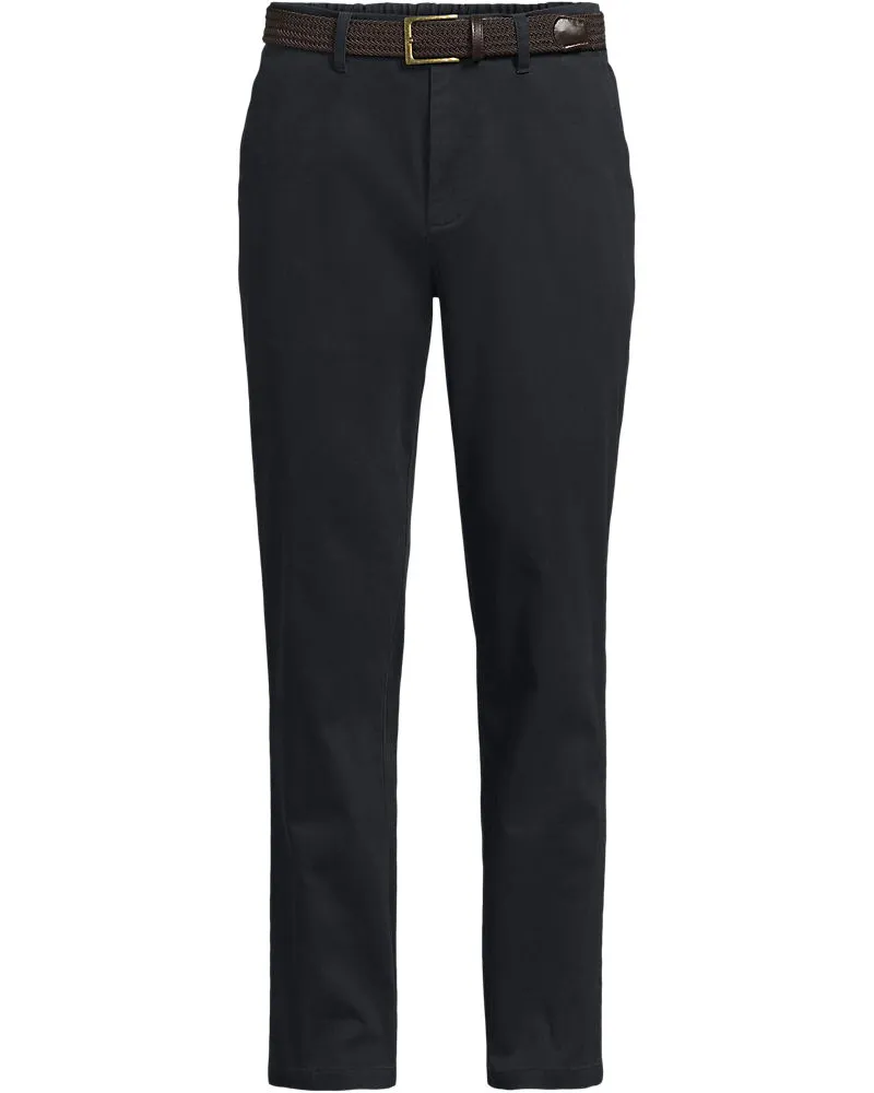 Lands' End Straight Fit Chinos mit Textur, Herren, Größe regular, Schwarz, Baumwolle/Baumwoll-Mischung, by Schwarz