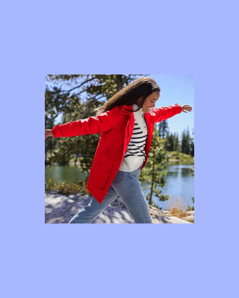 Lands' End Wasserdichter Parka SQUALL, Damen, Größe regular, Rot, Nylon, by Rot