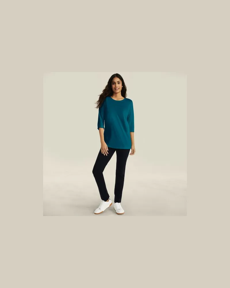 Lands' End Schmale Starfish Jersey-Freizeithose, Damen, Größe:44-46 tall, Schwarz, Elasthan/Baumwoll-Mischung, by Schwarz