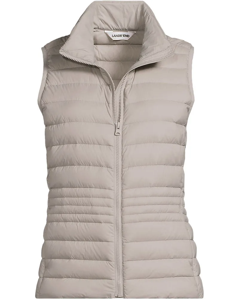 Lands' End Daunenweste WANDERWEIGHT Verstaubar Ultraleicht, Damen, Größe regular, Beige, Nylon, by Beige