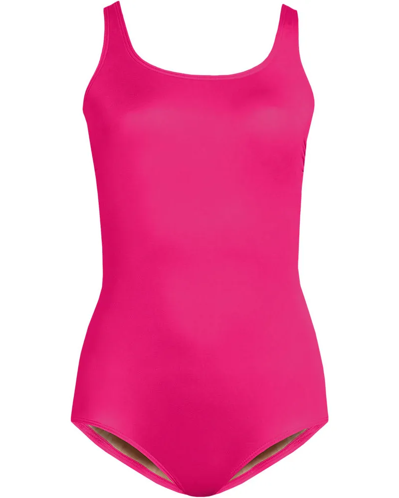 Lands' End Komfort-Badeanzug CHLORRESISTENT mit Soft Cups, Damen, Größe regular, Rot, Nylon-Mischung, by Rot