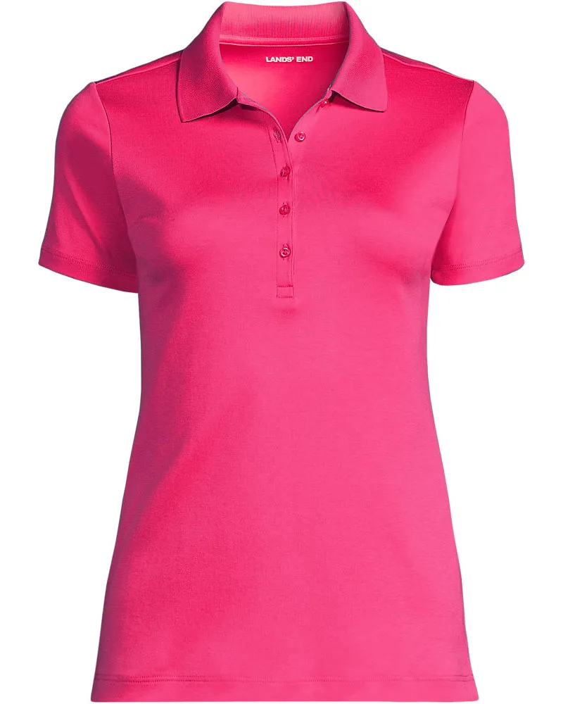 Lands' End Supima-Poloshirt, Damen, Größe plus, Pink, Baumwolle, by Pink