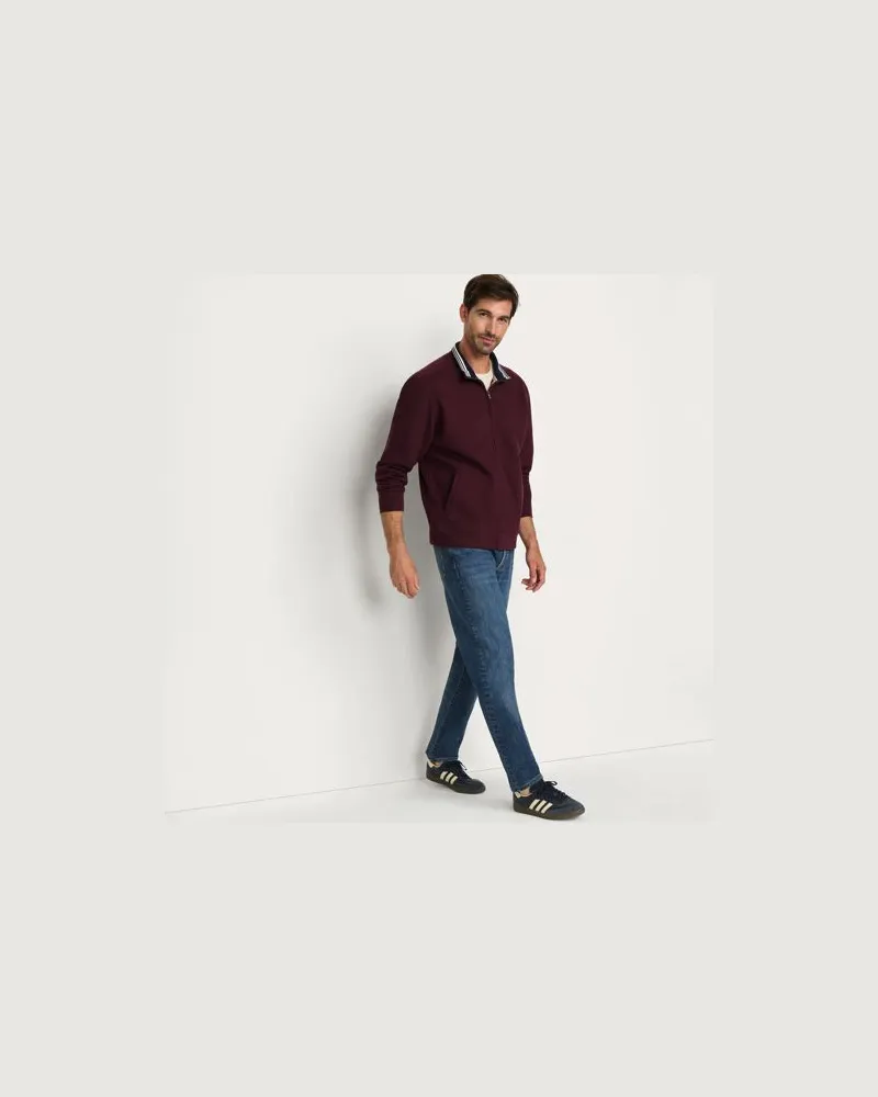 Lands' End Sweatjacke SERIOUS SWEATS mit Stehkragen, Herren, Größe:48-50 regular, Rot, Baumwoll-Mischung/Polyester-Mischung, by Rot