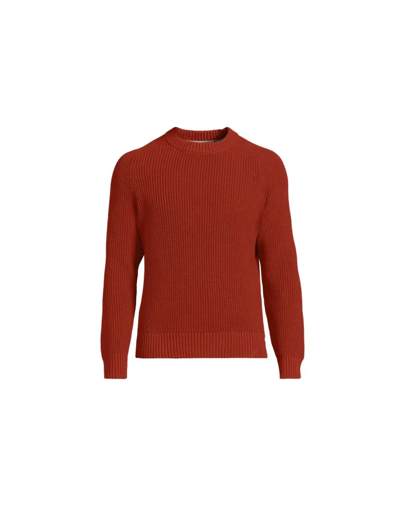 Lands' End Drifter Strukturstrick-Pullover, Herren, Größe:60 regular, Braun, Baumwolle, by Braun