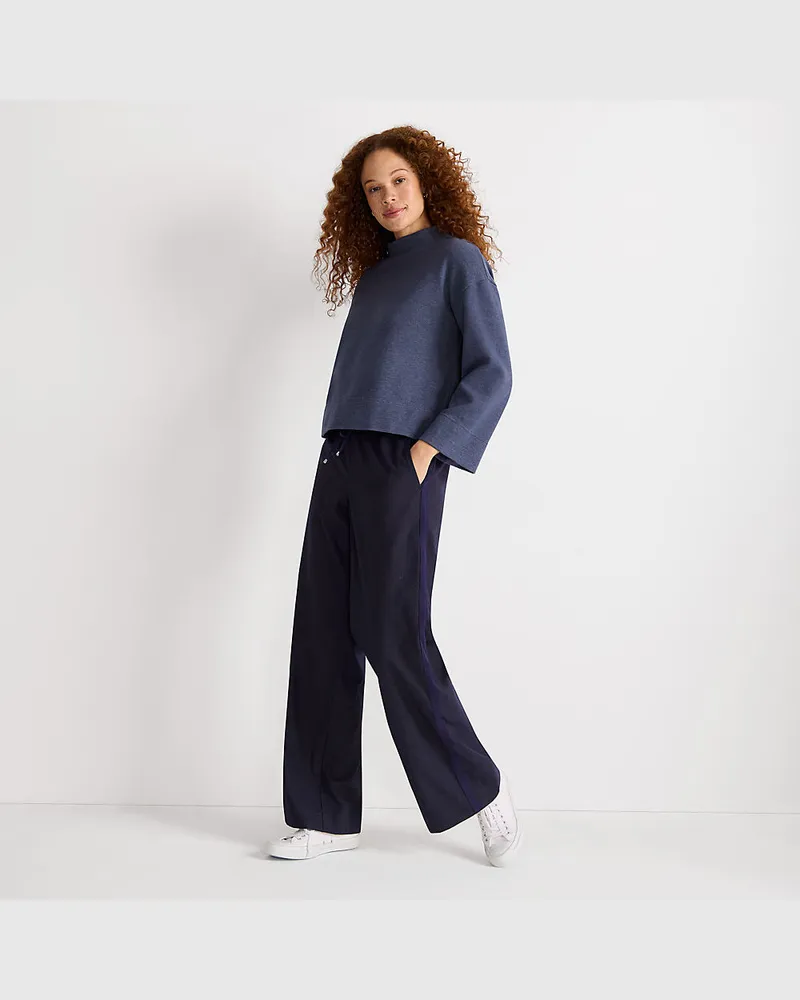 Lands' End Weite Hose aus gebürstetem Flanell mit Streifendetail, Damen, Größe regular, Sonstige, by Sonstige
