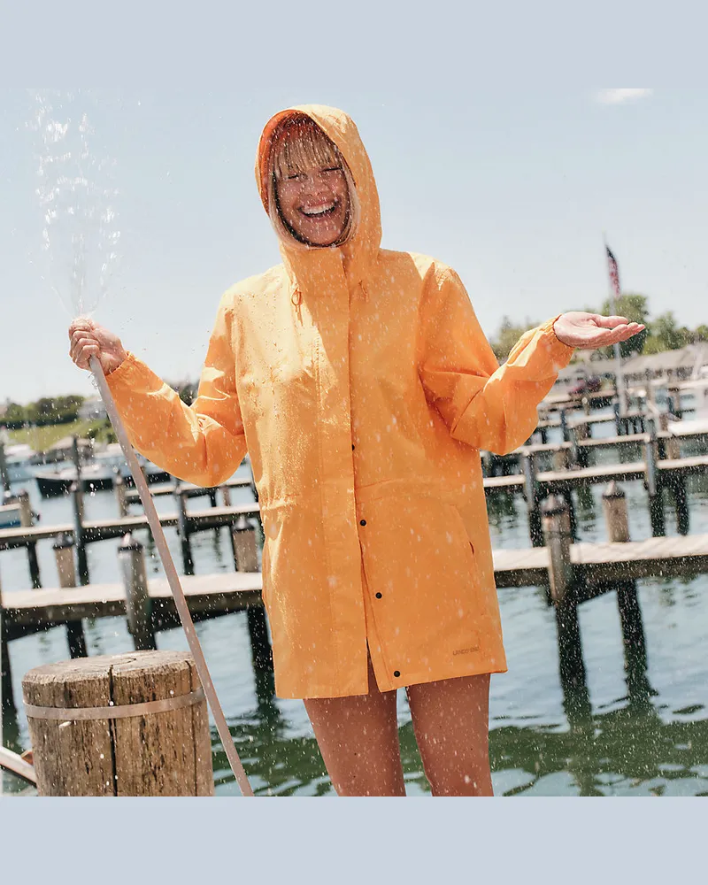 Lands' End Wasserdichte Regenjacke SQUALL mit Packfach, Damen, Größe regular, Orange, Polyester, by Orange