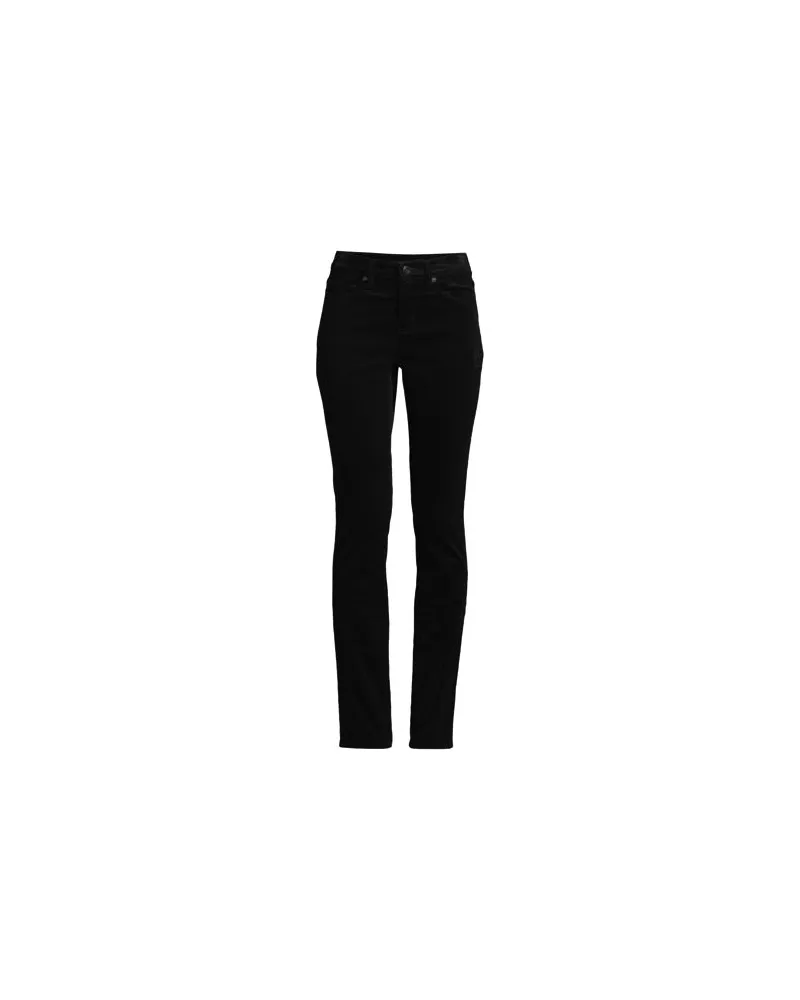 Lands' End Straight Fit Cordhose Mid Waist, Damen, Größe plus, Schwarz, Baumwoll-Mischung, by Schwarz