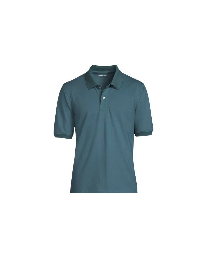 Lands' End Komfort-Piqué-Polo mit Stretch, Classic Fit, Herren, Größe:60 regular, Blau, Baumwolle/Elasthan, by Blau