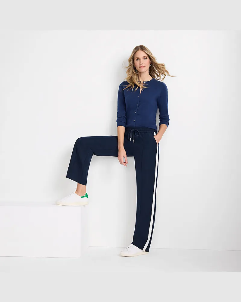 Lands' End Webhose mit seitlichem Streifenn, Damen, Größe petite, Blau, Polyester/Polyester-Mischung, by Blau
