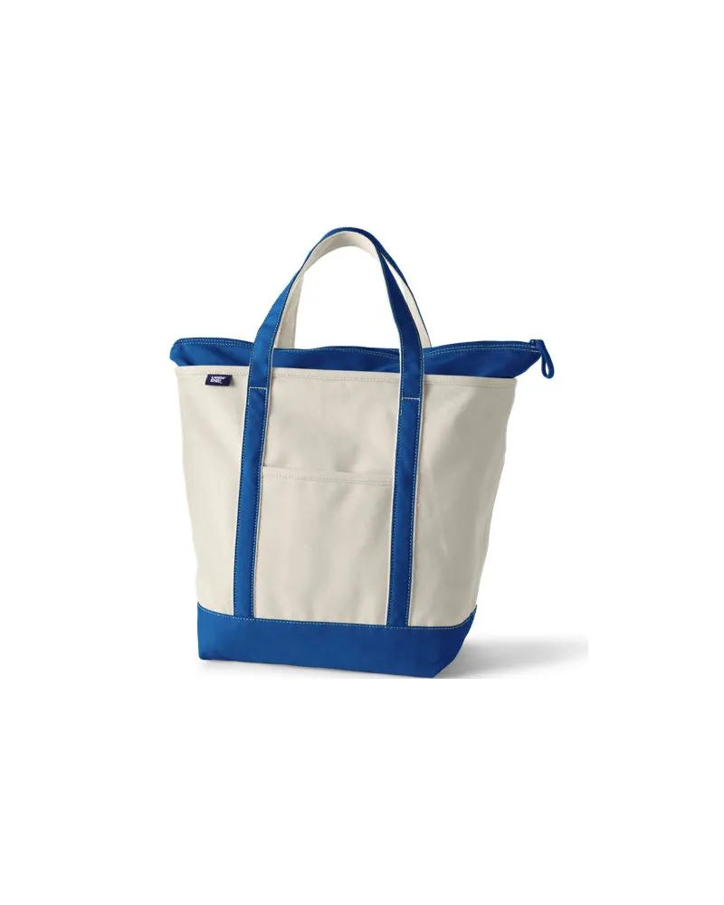 Lands' End Große Canvastasche mit Reißverschluss, Damen, Größe:null regular, Weiß, Baumwolle, by Weiß