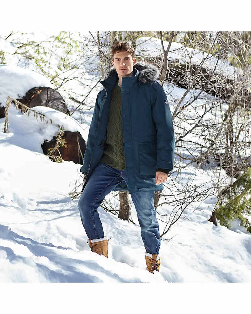 Lands' End EXPEDITIONS Daunenparka, Herren, Größe regular, Blau, Polyester, by Blau