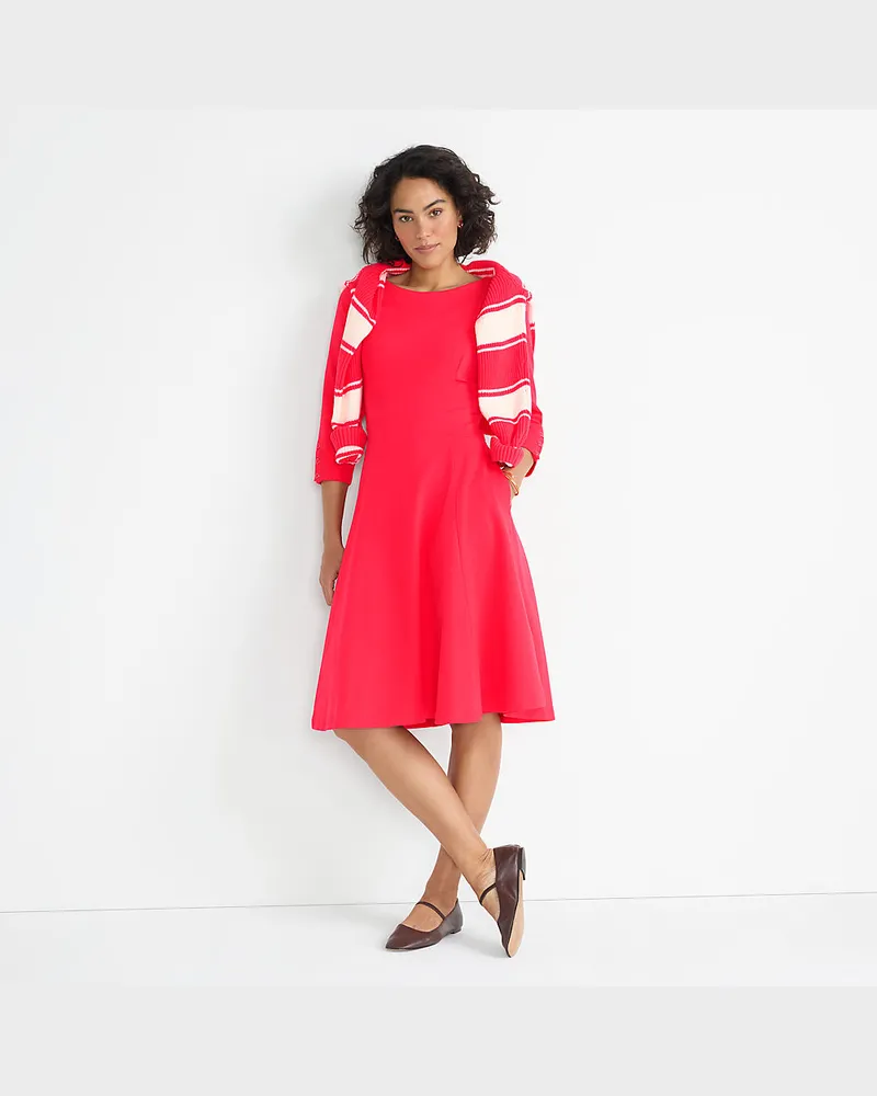 Lands' End Starfish Kleid mit 3/4-Ärmeln, Damen, Größe regular, Pink, Baumwoll-Mischung, by Pink