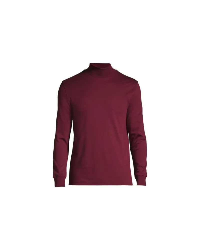 Lands' End Supima Stehbundshirt, Classic Fit, Herren, Größe:52-54 regular, Rot, Baumwolle, by Rot