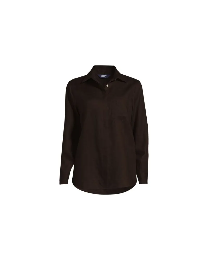 Lands' End Leinenbluse, Damen, Größe petite, Braun, Leinen, by Braun