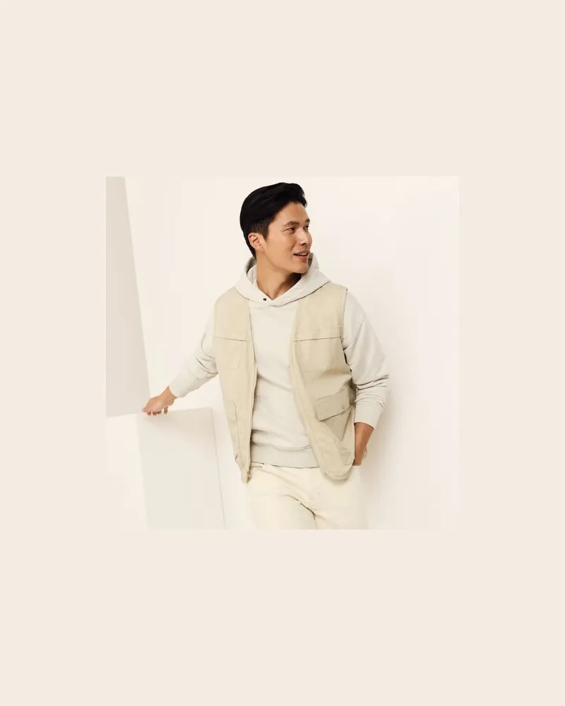 Lands' End Serious Sweats Kapuzenpullover, Herren, Größe:56-58 regular, Beige, Baumwolle, by Beige
