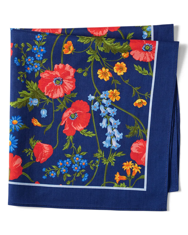 Lands' End Baumwoll-Halstuch, Damen, Größe:null regular, Blau, Baumwolle, by Blau