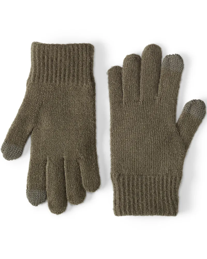 Lands' End CashTouch Strickhandschuhe, Herren, Größe regular, Grün, Elasthan/Polyacryl/Nylon-Mischung, by Grün