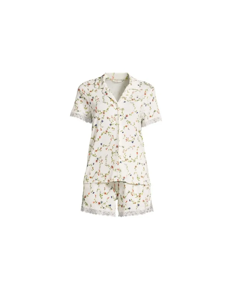 Lands' End Pyjama-Set mit Shorts und Cooling-Finish, Damen, Größe regular, Weiß, by Weiß