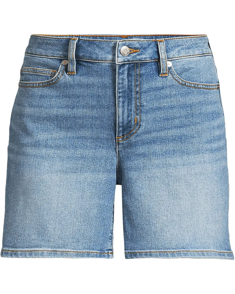 Lands' End Recover Jeansshorts, Damen, Größe plus, Blau, Elasthan/Baumwoll-Mischung/Polyester-Mischung, by Blau