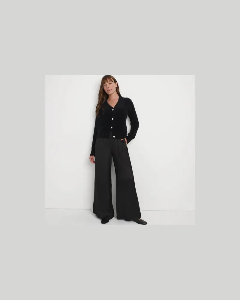 Lands' End Cardigan mit Strass-Knöpfen, Damen, Größe:40-42 petite, Schwarz, Viskose/Polyester-Mischung, by Schwarz