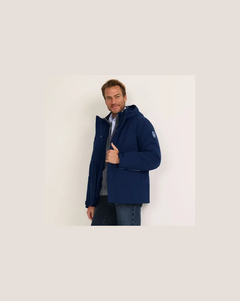 Lands' End Isolierte, wasserdichte 3-in-1-Jacke Squall, Herren, Größe:52-54 regular, Blau, Polyester/Nylon, by Blau
