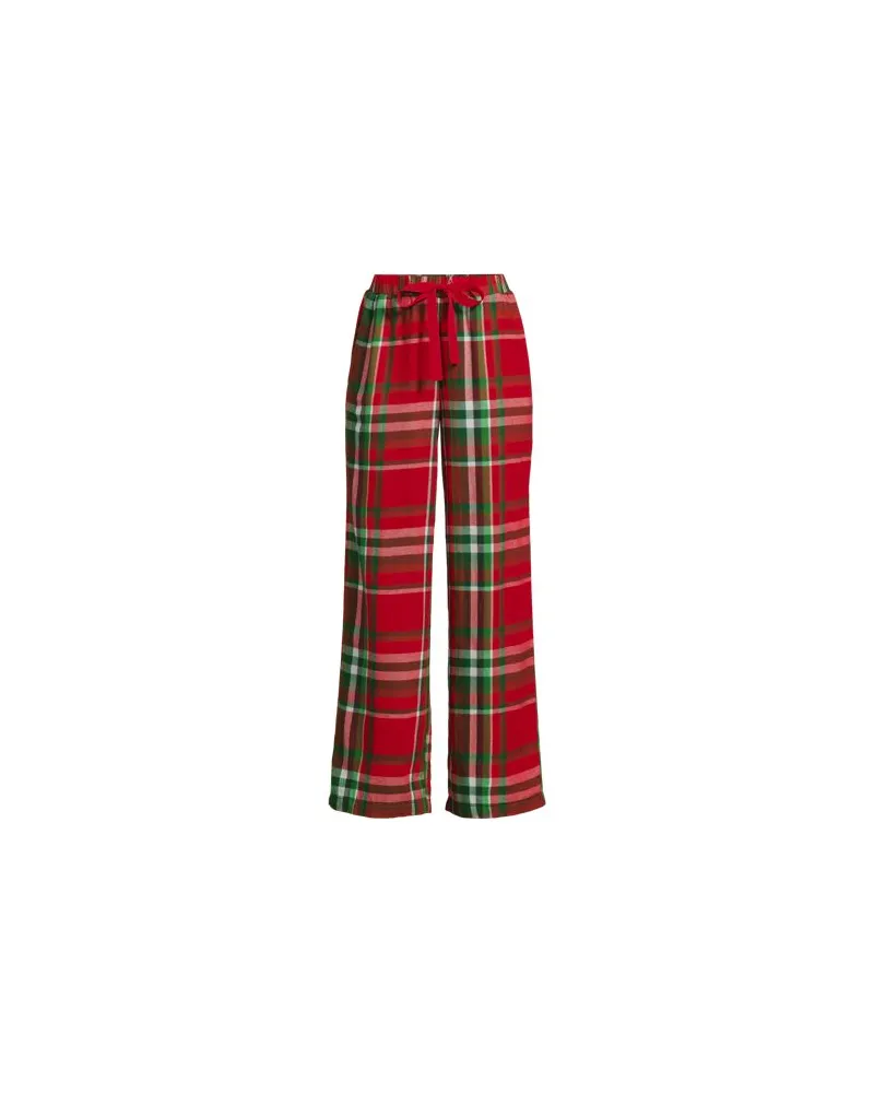 Lands' End Weiche Flanell-Pyjamahose, Damen, Größe regular, Rot, Baumwolle, by Rot