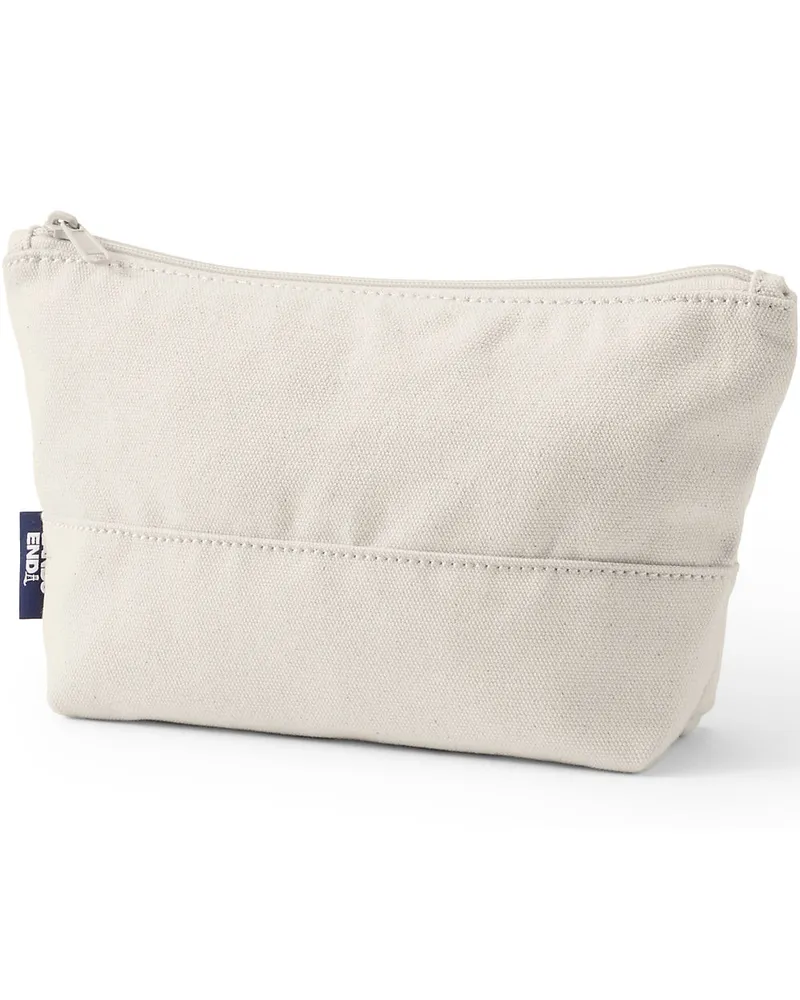 Lands' End Canvas-Kulturbeutel mit Reißverschluss, Damen, Größe:null regular, Weiß, Baumwolle, by Weiß