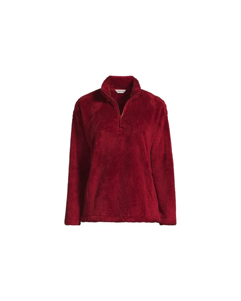 Lands' End Plüschfleece-Pullover, Damen, Größe:40-42 petite, Rot, Polyester, by Rot