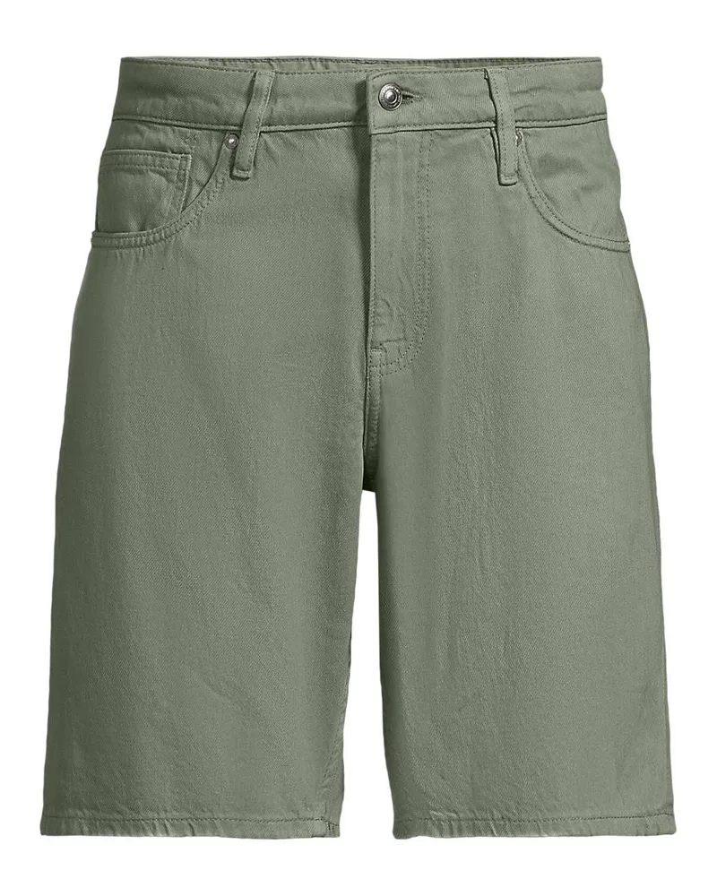 Lands' End Soft Comfort Jeans-Shorts im Leinenmix, Herren, Größe regular, Grün, Baumwolle/Leinen/Baumwoll-Mischung, by Grün