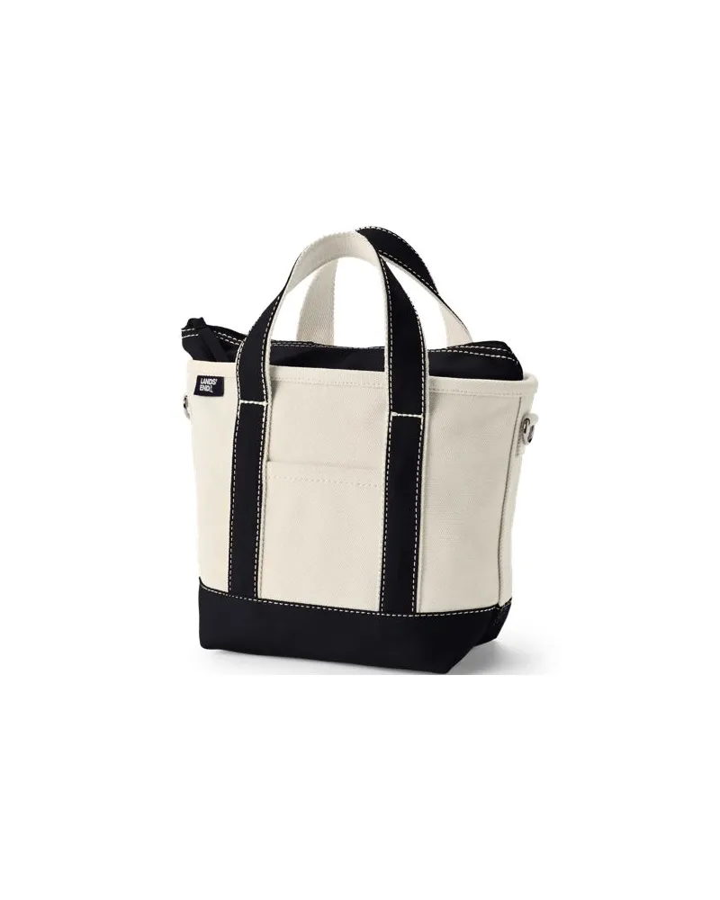 Lands' End Kleine Canvastasche mit Zipper, Damen, Größe:null regular, Weiß, Baumwolle, by Weiß