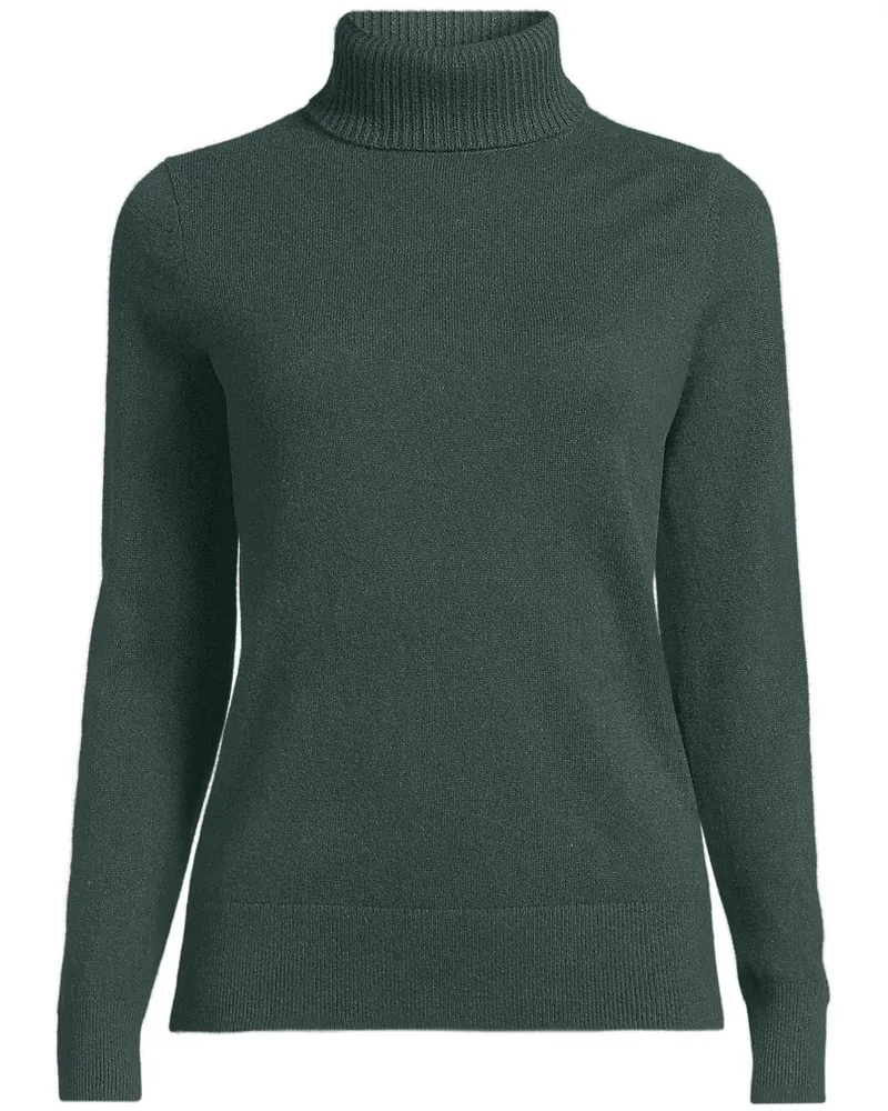Lands' End Rollkragen-Pullover aus Kaschmir, Damen, Größe petite, Grün, Kaschmir, by Grün