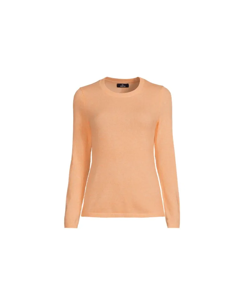 Lands' End Kaschmir-Pullover mit rundem Ausschnitt, Damen, Größe regular, Orange, Kaschmir, by Orange