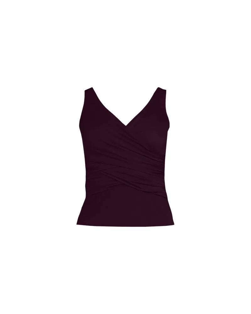 Lands' End Tankini-Top mit Wickelfront Slender, Damen, Größe regular, Lila, Elasthan/Nylon-Mischung, by Lila