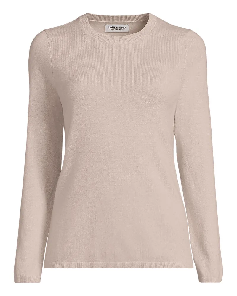 Lands' End Kaschmir-Pullover mit rundem Ausschnitt, Damen, Größe petite, Braun, Kaschmir, by Braun