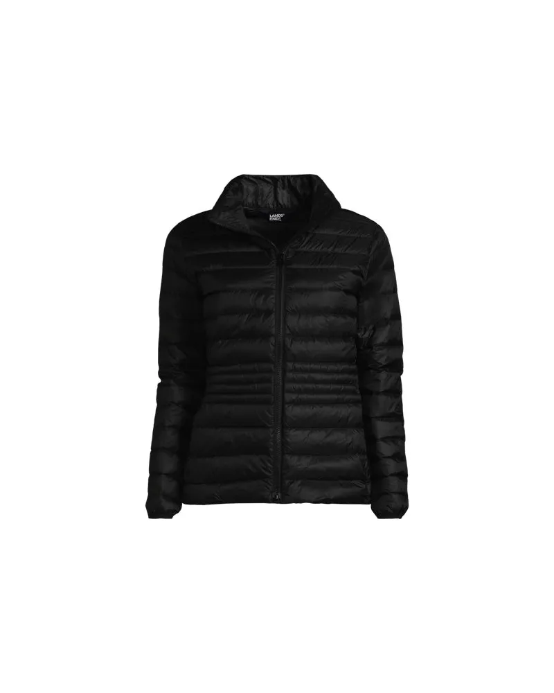 Lands' End Ultraleichte verstaubare Daunenjacke Wanderweight, Damen, Größe regular, Schwarz, Nylon, by Schwarz