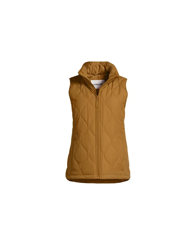 Lands' End Isolierte Steppweste FeatherFree, Damen, Größe petite, Beige, Polyester, by Beige