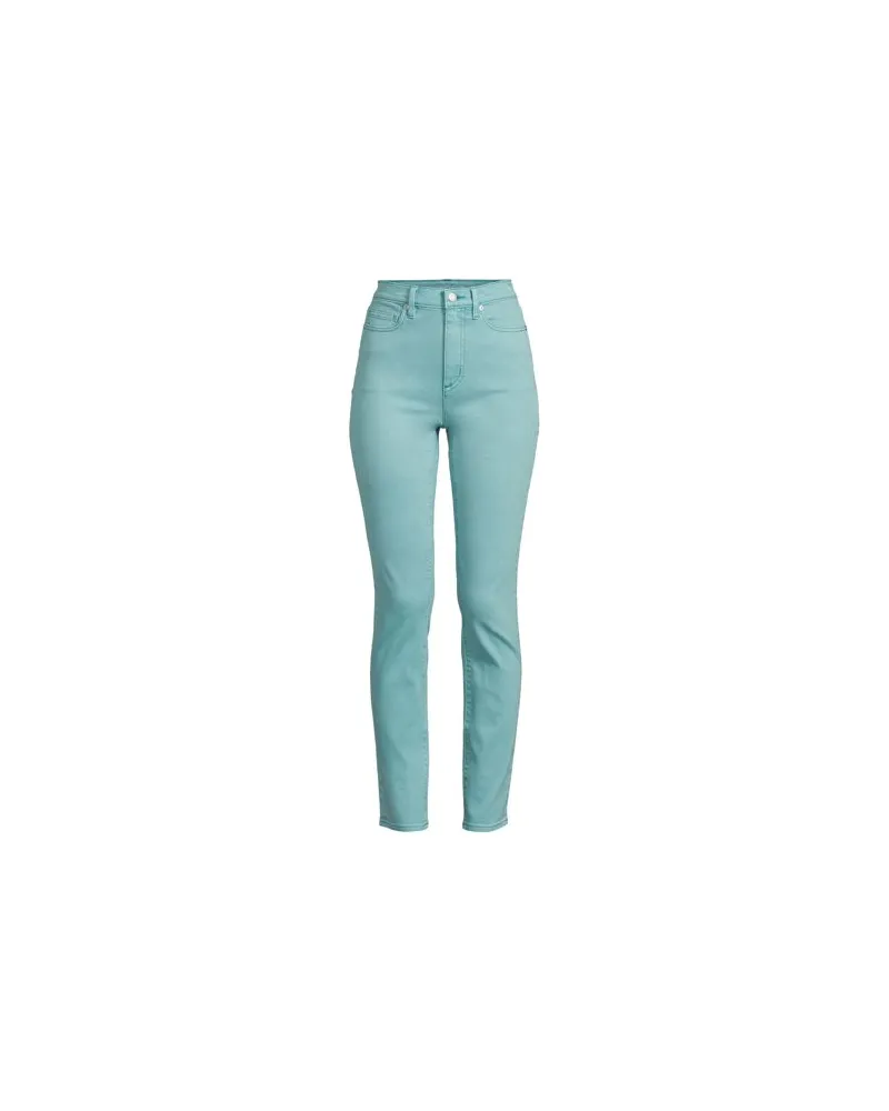 Lands' End Slim Fit Öko Jeans High Waist, Damen, Größe plus, Blau, Elasthan/Baumwoll-Mischung/Polyester-Mischung, by Blau